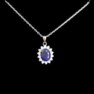 Host Pick 🥳2.6 Carat Swiss Sapphire Sterling Silver Necklace